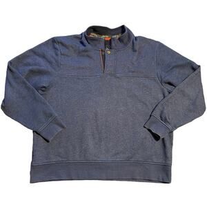 Orvis Men’s Size XL Blue Sweatshirt with Button Collar